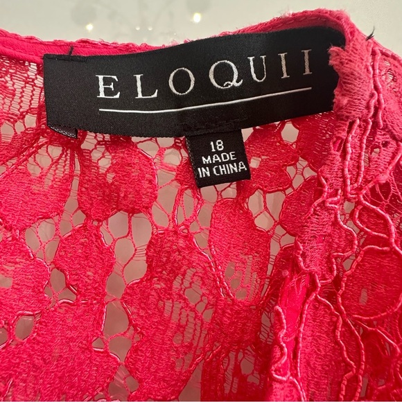 Eloquii Plus Size Pink Lined Lace Dress - Picture 5 of 10
